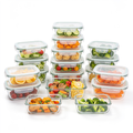 armortechs KICHLY 24-Piece Glass Food Container, 12 Glass Storage Boxes, 12 Transparent Lids, Dishwasher, Freezer and Microwave, BPA-Free